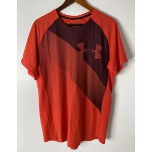 Under Armour Threadborne Mens T-Shirt XL Red Short Sleeve HeatGear Loose